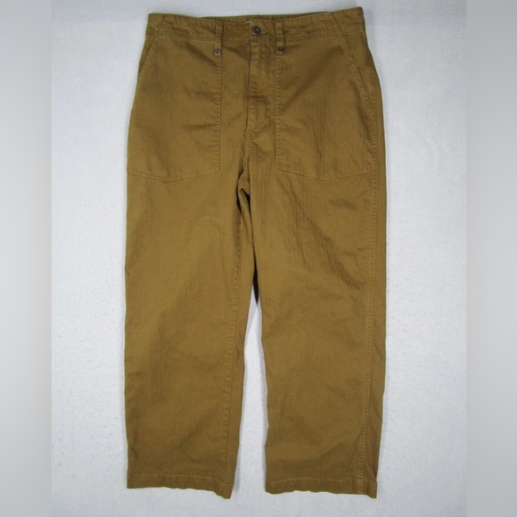 Madewell Stovepipe Fatigue Pants Lyocell Edition Size 30 Brown High Rise - Picture 1 of 6